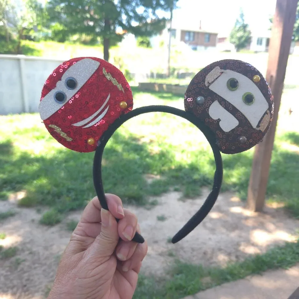 Disney Cars Lightning McQueen Mater Mickey Ears Handmade Headband
